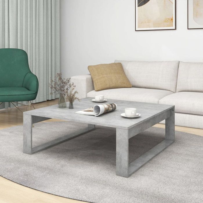 VidaXL Coffee Table Concrete Grey 100x100x35 Cm Chipboard