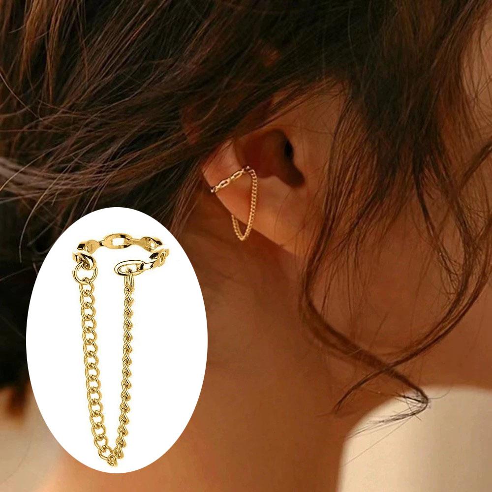 Korean Crystal Clip Earrings For Women Zircon Earing Without Hole Jewelry Fake Earrings Single Ear Bone Clip Earings Ear Cuffs