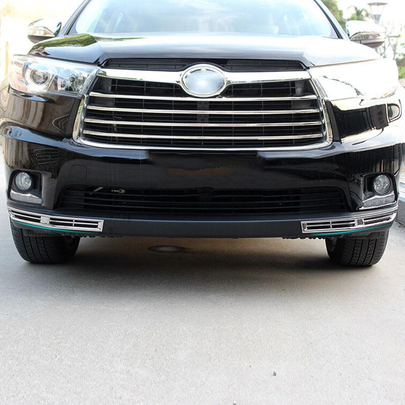 ABS Chrome For Toyota Highlander Kluger 2014 to 2018 Car Accessories Front Bumper Corner Garnish Fog Light Lamp Cover Trim