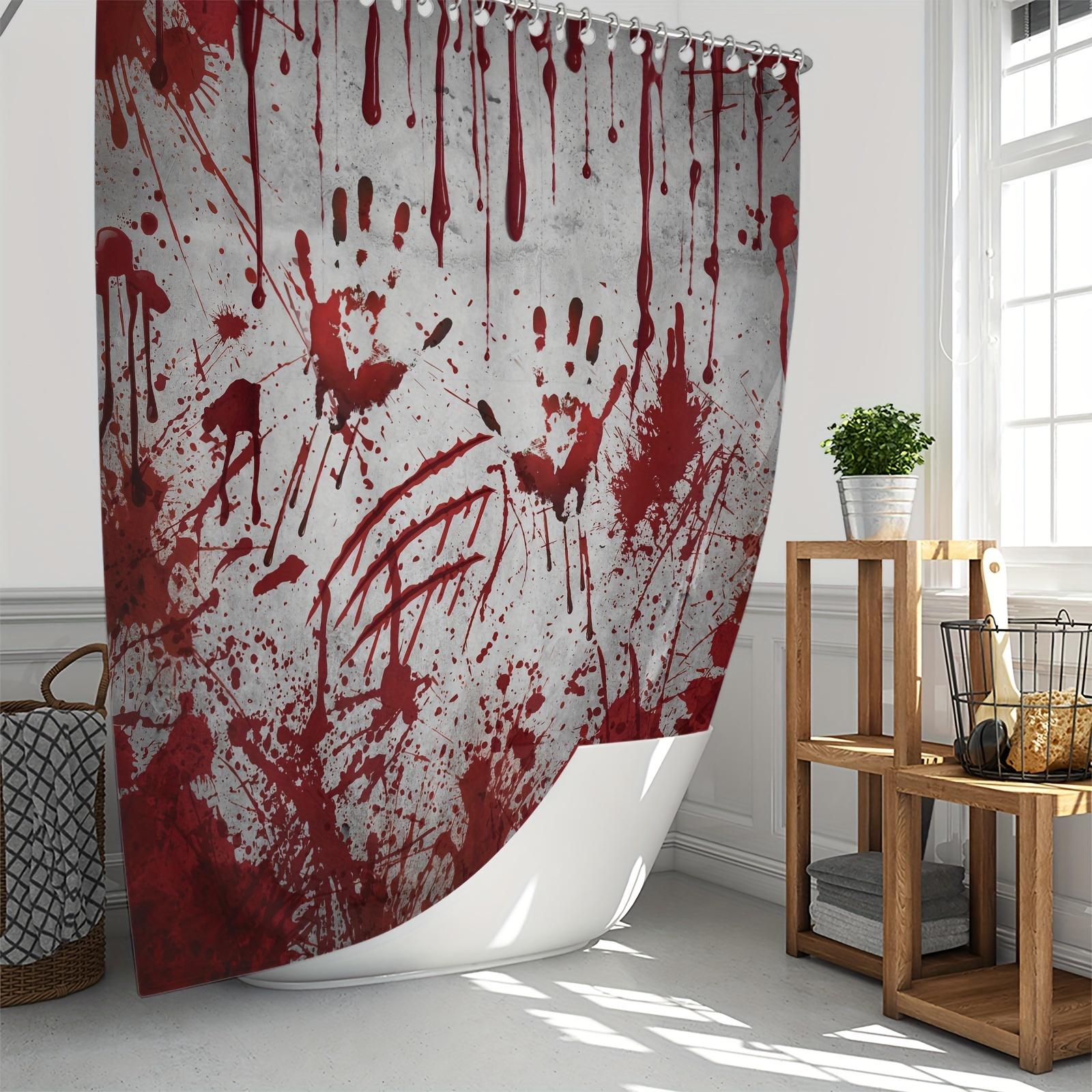 

Chilling Bloodstain Mystery Wall Tapestry For Bold Home Decor, Featuring A Hauntingly Realistic Design Of Vivid Red Blood W60H190(CM)-1 Pcs