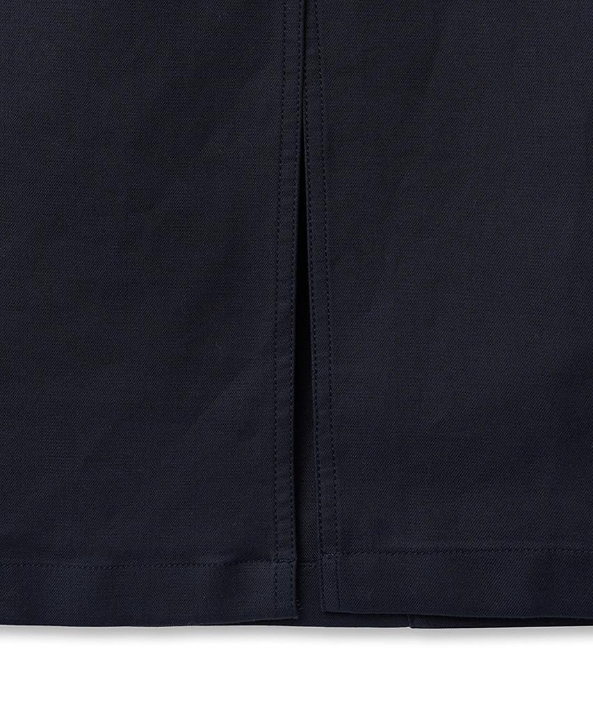 NOIRER FOR WOMAN Heavy Chino Midi Skirt (Navy)