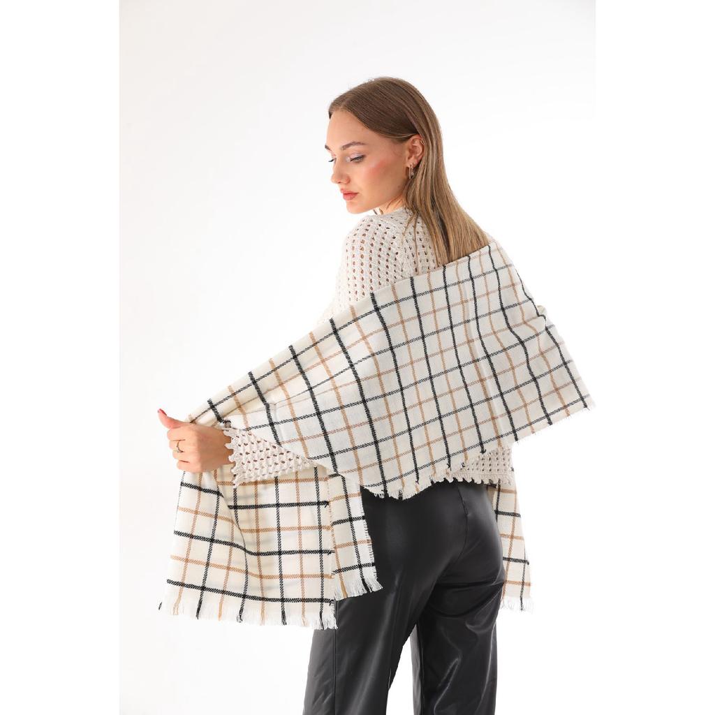 Women's Soft Textured Plaid Scarf Unisex