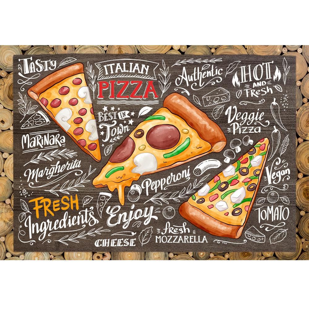 3d Mural Pizzeria Tablica Kreda Tapeta Restauracja Fast Food Przekąska Pizza Mural Ścienny Dekor Przemysłowy Tapeta