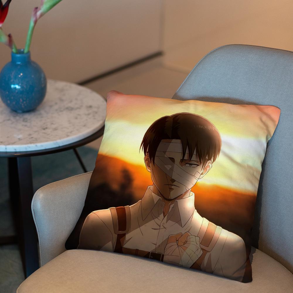 Levi Ackerman Attack On Titan Anime Cushion Cover 2-in-1 Reversible Plush Pillow Cover | Car/Sofa/Bed | Perfect Gift