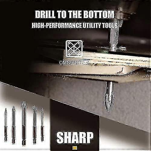 5pcs Efficient Universal Drilling Tool Multifunctional Triangle Cross Alloy Drill Bit Set