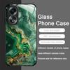 Gorgeous Emerald Pattern Tempered Glass Phone Case for OPPO Realme 14 13 12 11 10 Pro Plus 9i GT Neo 3 2 X7 Pro Protective Cover