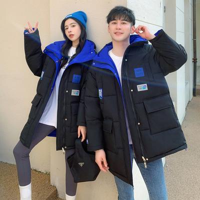 Fall/winter Women's Solid Color Hooded Loose Two-sided Wear Fashion Padded Warm Long Women's Jacket