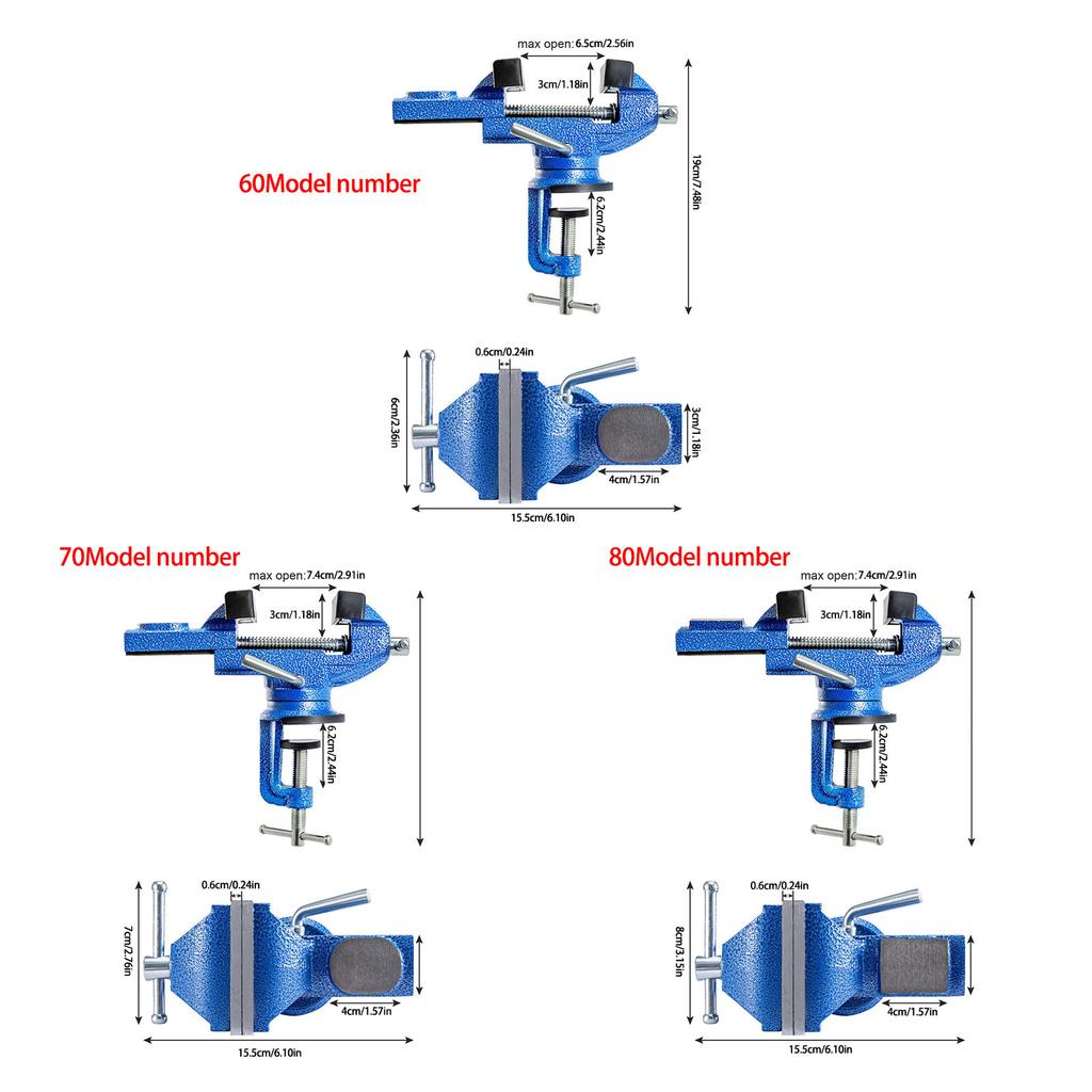 360 Drehbarer Universeller Kleiner Schraubstock Kleiner Tischschraubstock Haushalts-Tischschraubstock Hobelbank für Arbeitstisch Schleifer
