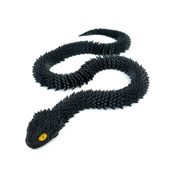 3D Printed Snake Figurine Movable Joints Snake Figure Articulated Animal Model Toy Home Office Bookshelf Desktop Decoration Ornament
