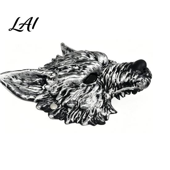 Full Face Wolf Mask for Adults Halloween Mask Embossed Werewolf Cosplay Party Atmospheric Costume Gear Adjustable Strap Animal Adults Trick