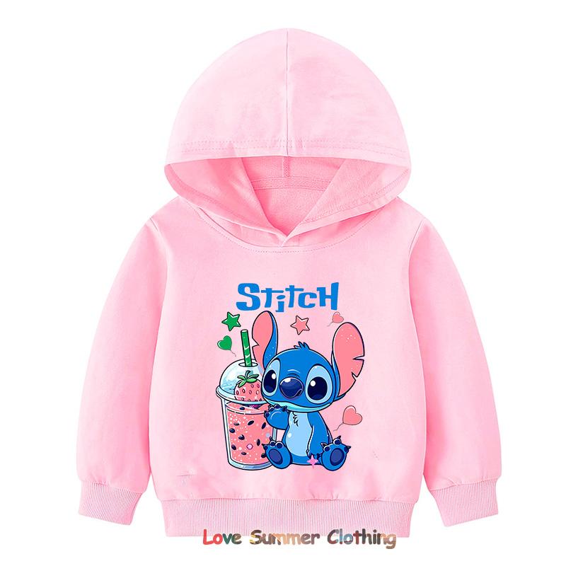 Stitch Hoodie for Kids HD Print Boys Girls Pullover Brother Sister Matching Hoodies Polyester  Casual Girls Sweatshirt Fall Age 4-14