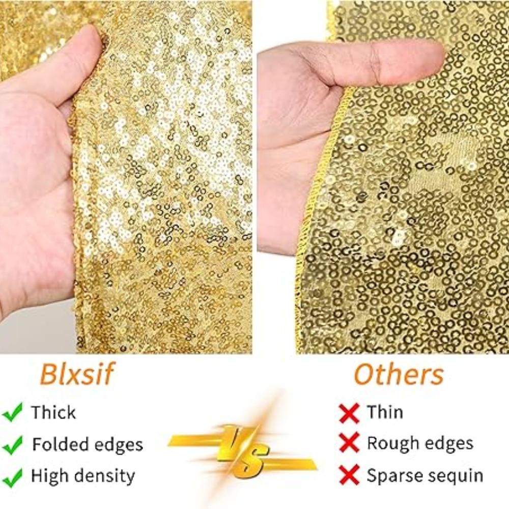 Gold Sequin Photo Backdrop Curtain Panels Stage For Shimmer Birthday Wedding Photograph Baby Shower Decoration Backdrop Fabric