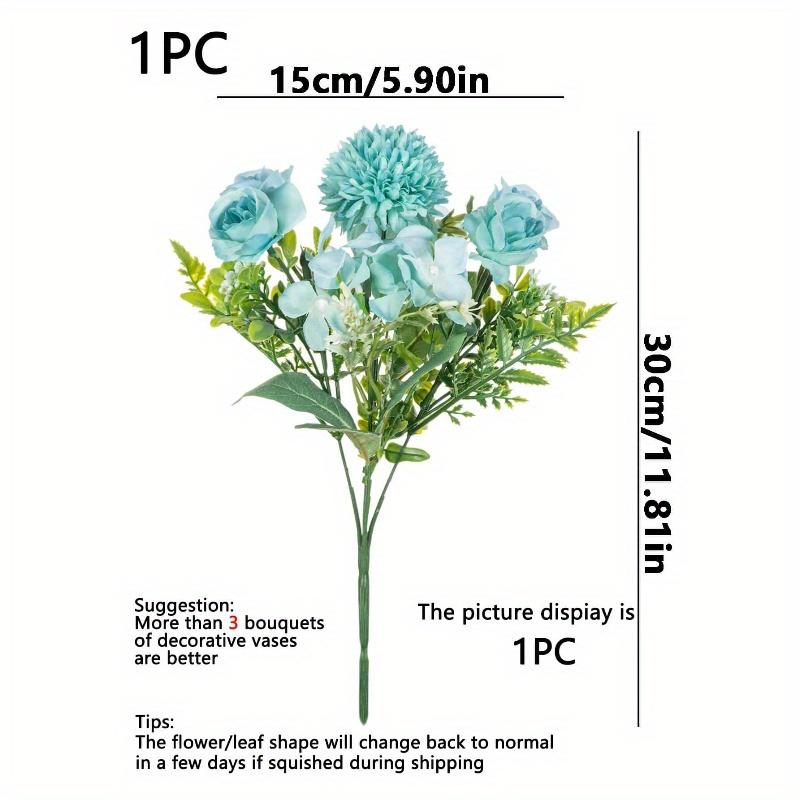 Artificial Flowers Silk Tea Roses Bouquet Chrysanthemum Plastics Plants Bridal Bouquet Valentine's Day Fake Plants Wedding Decoration DIY