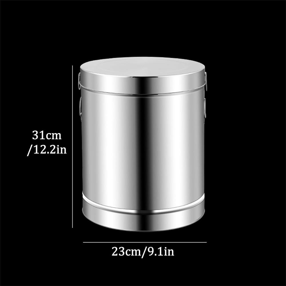 

Многоцелевое ведро для хранения из нержавеющей стали с крышкой, контейнер для хранения продуктов, подходит для муки, кофейных зерен, картофеля серебряный