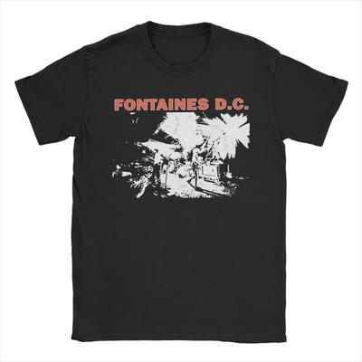 Fontaines D.C.. Punk Film Tişörtleri Erkek Saf Pamuk Günlük Tişörtler Yuvarlak Yaka Tişörtler Kısa Kollu Giyim Yeni Gelen
