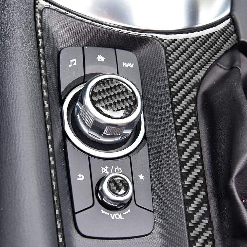 3Pcs For Mazda MX-5 Miata 2016- Carbon Fiber Interior Multimedia Panel Cover