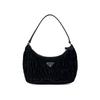 Prada Neuauflage Hobo gefaltete Mini-Handtasche aus Nylon und Saffiano-Leder Damenhandtaschen Schwarz 1NE204-QR1-F0002