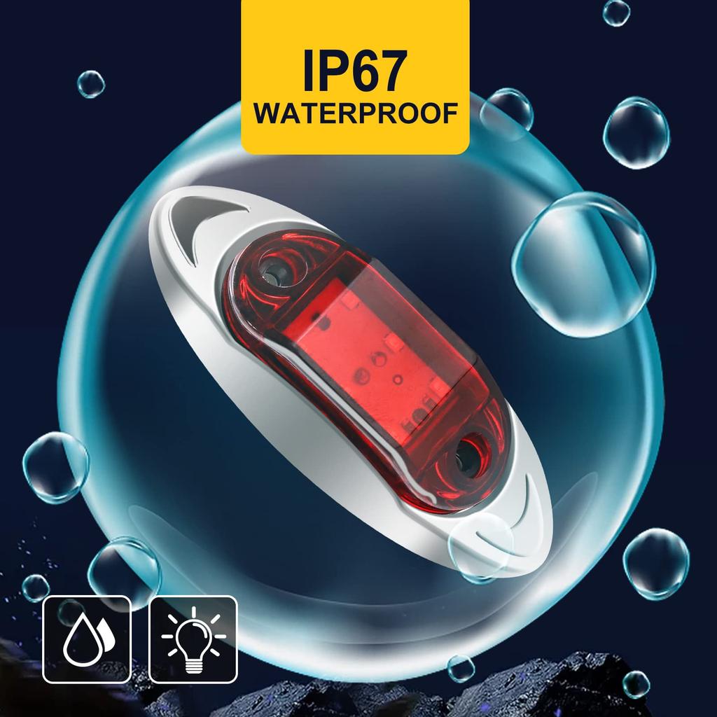 Luz de posición lateral LED de 6 LED para camión, 12 V