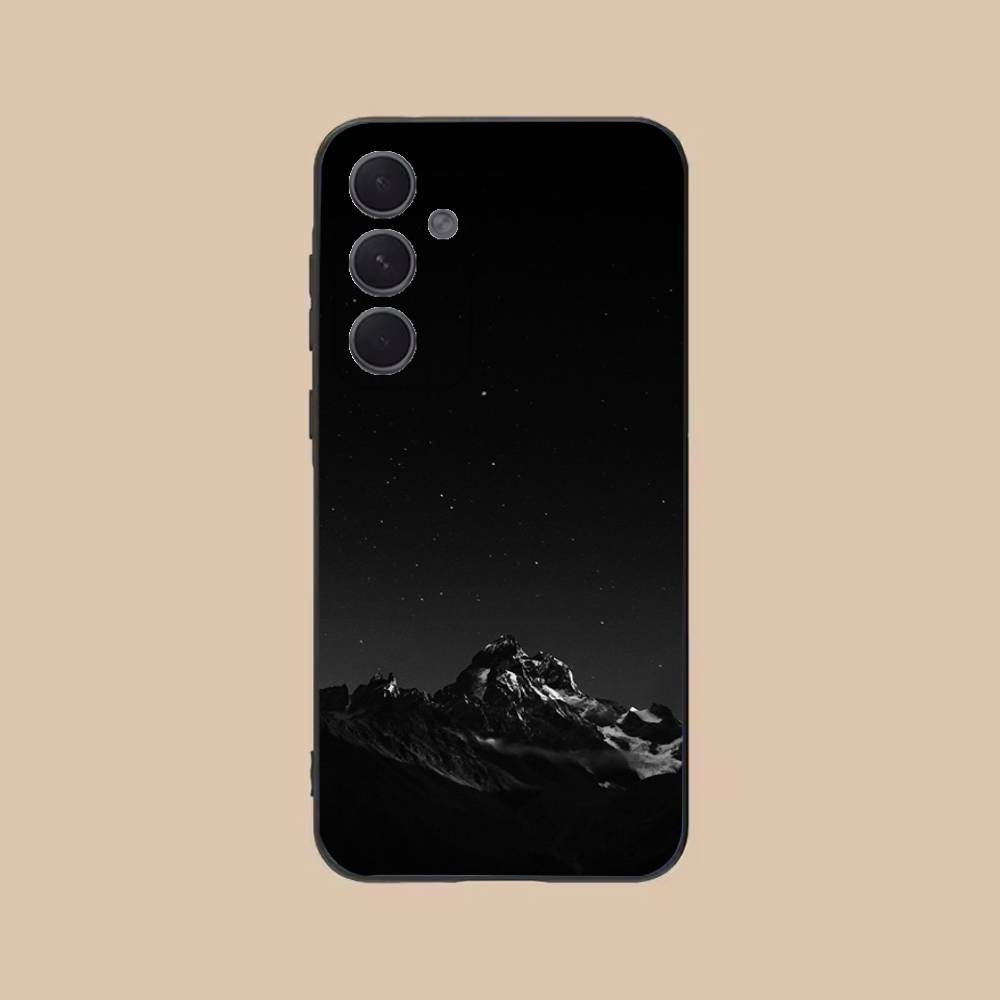 

Black Mountain INS Design Phone Case For Samsung S25,24,21,22,23,20,S30,Ultra,Plus,Fe,Lite,Note,5G Black Soft SamsungS26ULTRA