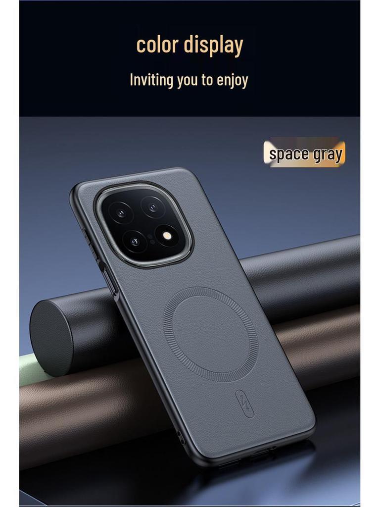 iQOO 15 Premium Leather Protective Case with Magnetic Wireless Charging Compatibility