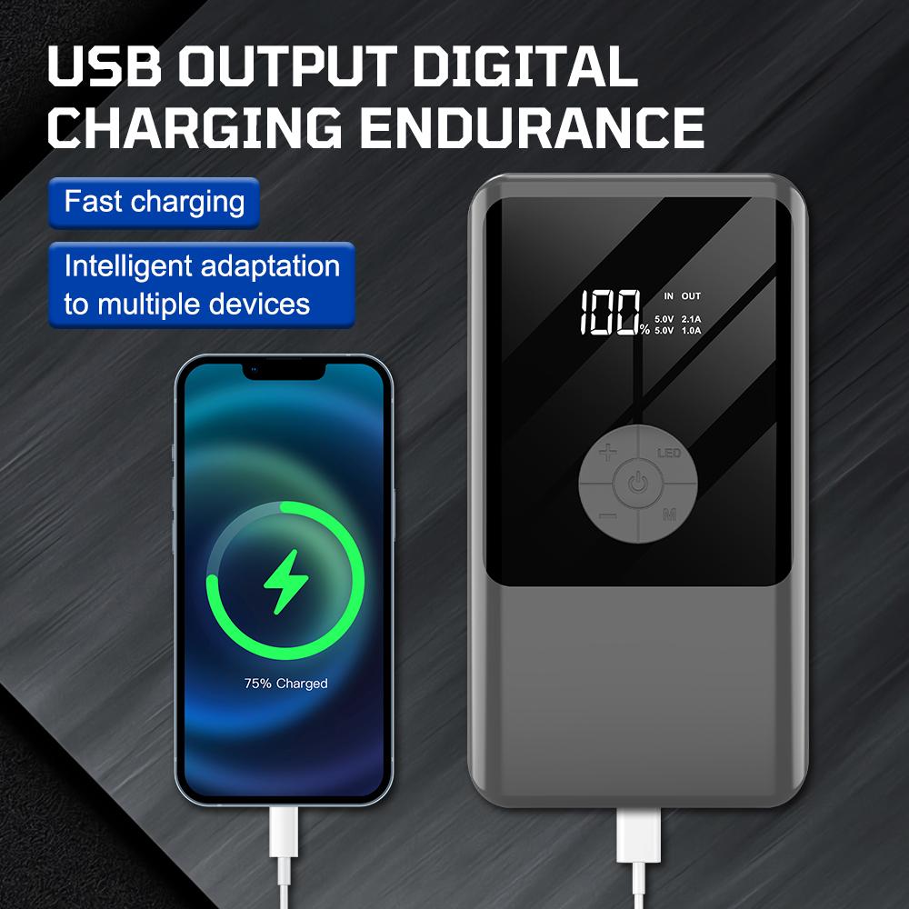 Power Bank with LED Light Jump Starter Tire Accessories 2000A Peaks with Air Compressor Automobile Battery Booster Power Pack