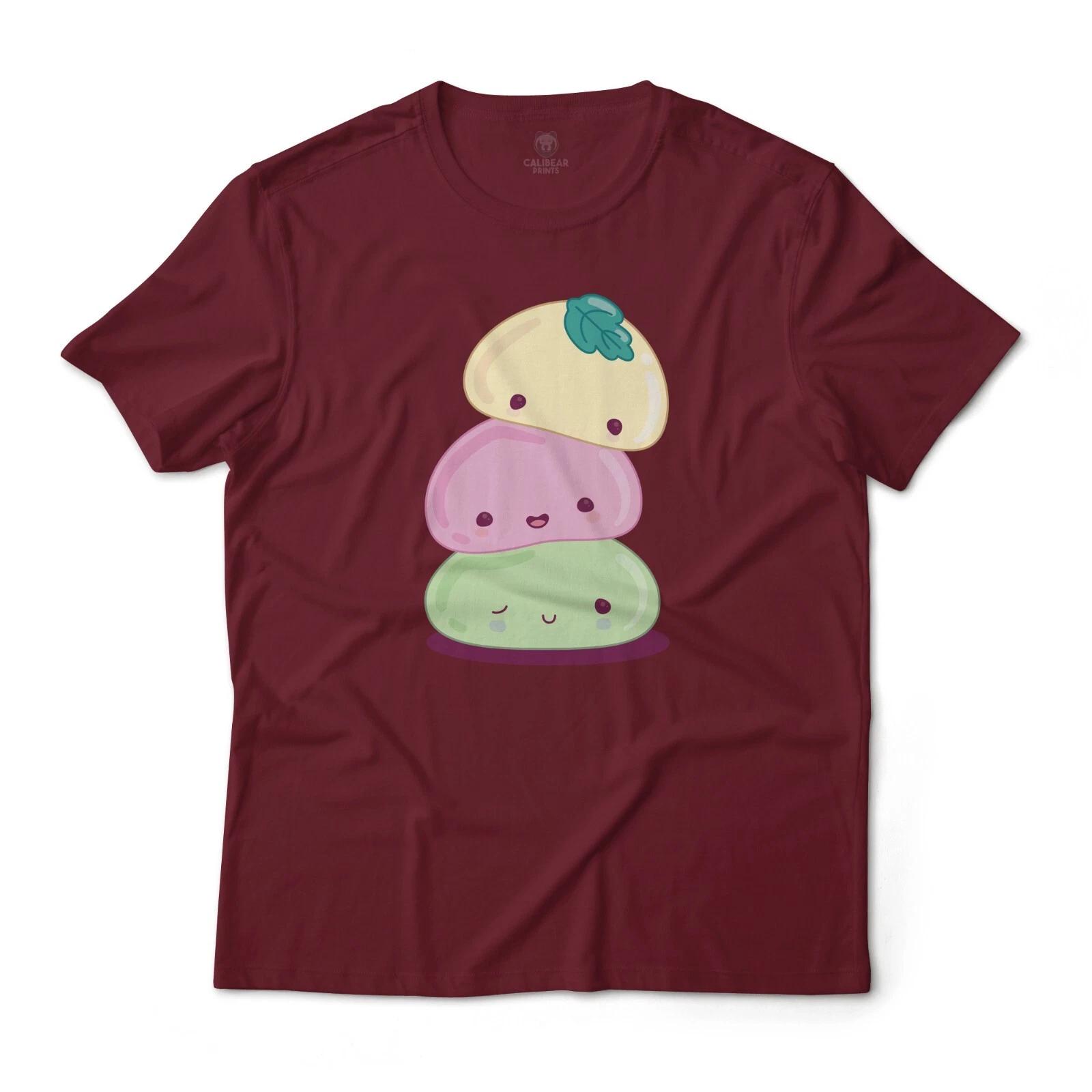 Cute Stacked Japanese Mochi Food Art Graphic T-T-Shirt Unisex 100% Cotton Tee 3XL
