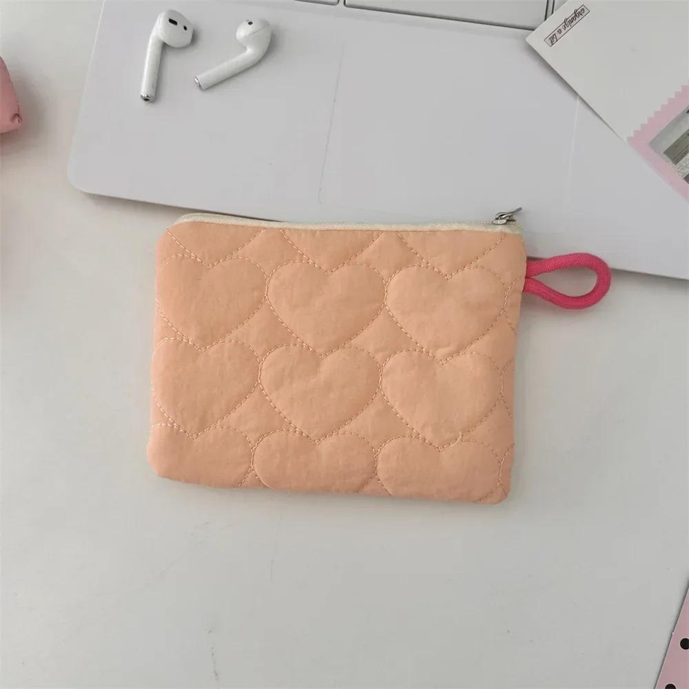 Women's Heart Makeup Bag Cute Wash Organizer Bag Multifunctional New Cosmetic Bag Small Large Coin Napkin Sanitary Pad Case