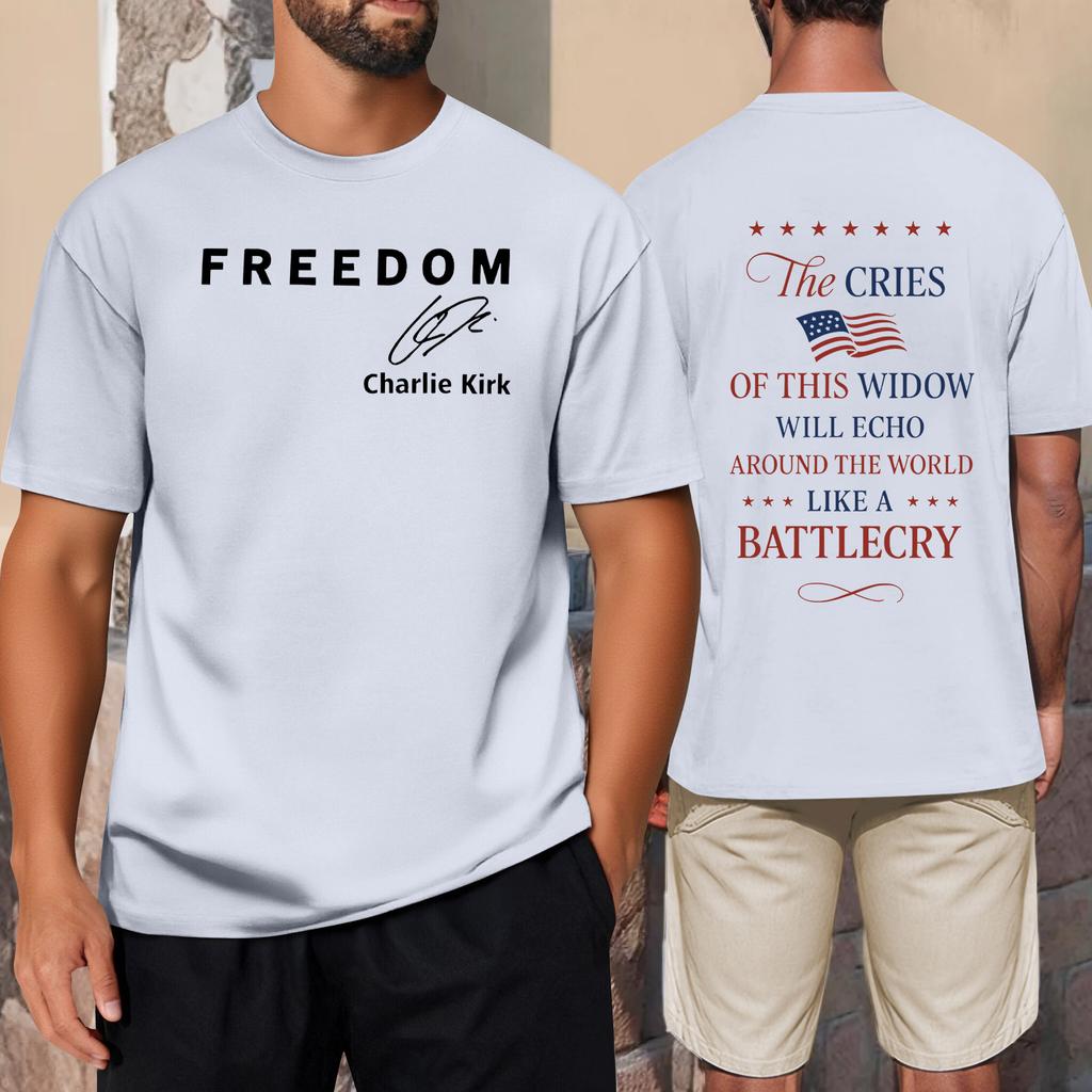 Men's Commemorative Print T-Shirt Free Neck T-Shirt