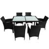 VidaXL Mobilier à dîner jardin 7 pcs avec coussins Résine tressée Noir