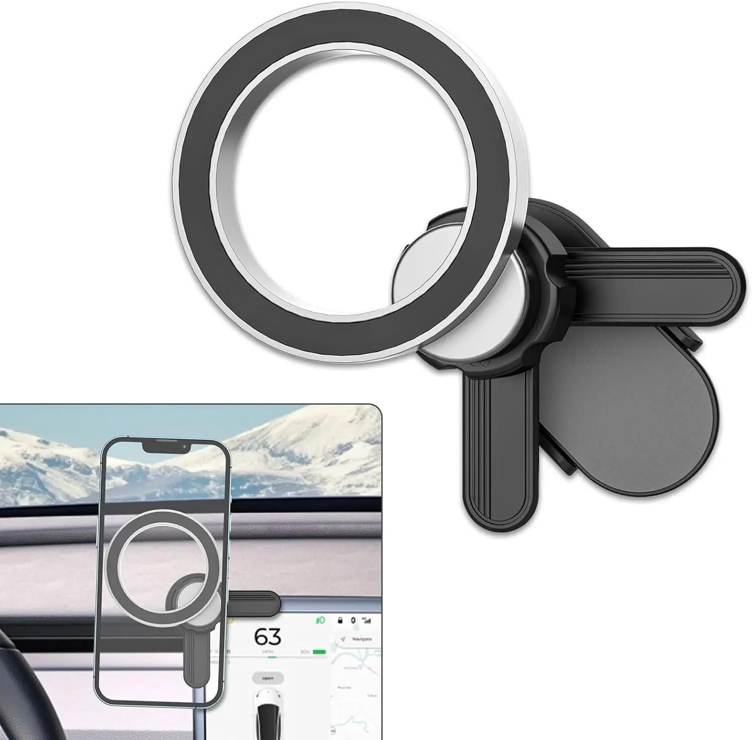 Magnetic Phone Holder for Tesla Model 3 Y 2025 2025 2025 Cybertruck Car Phone Holder Display Screen Fixed Magnetic Phone Mounts чёрный