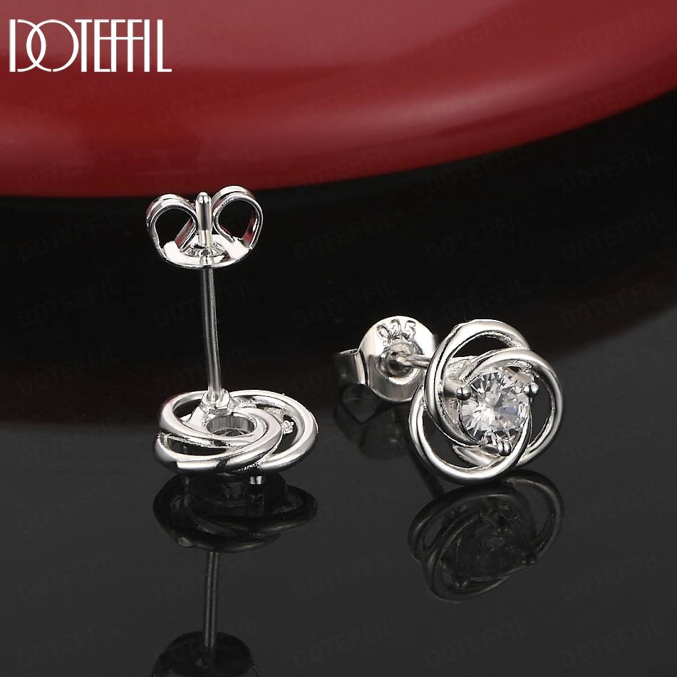 925 Sterling Silver AAA Zircon Earrings - Banquet Pendant Jewelry