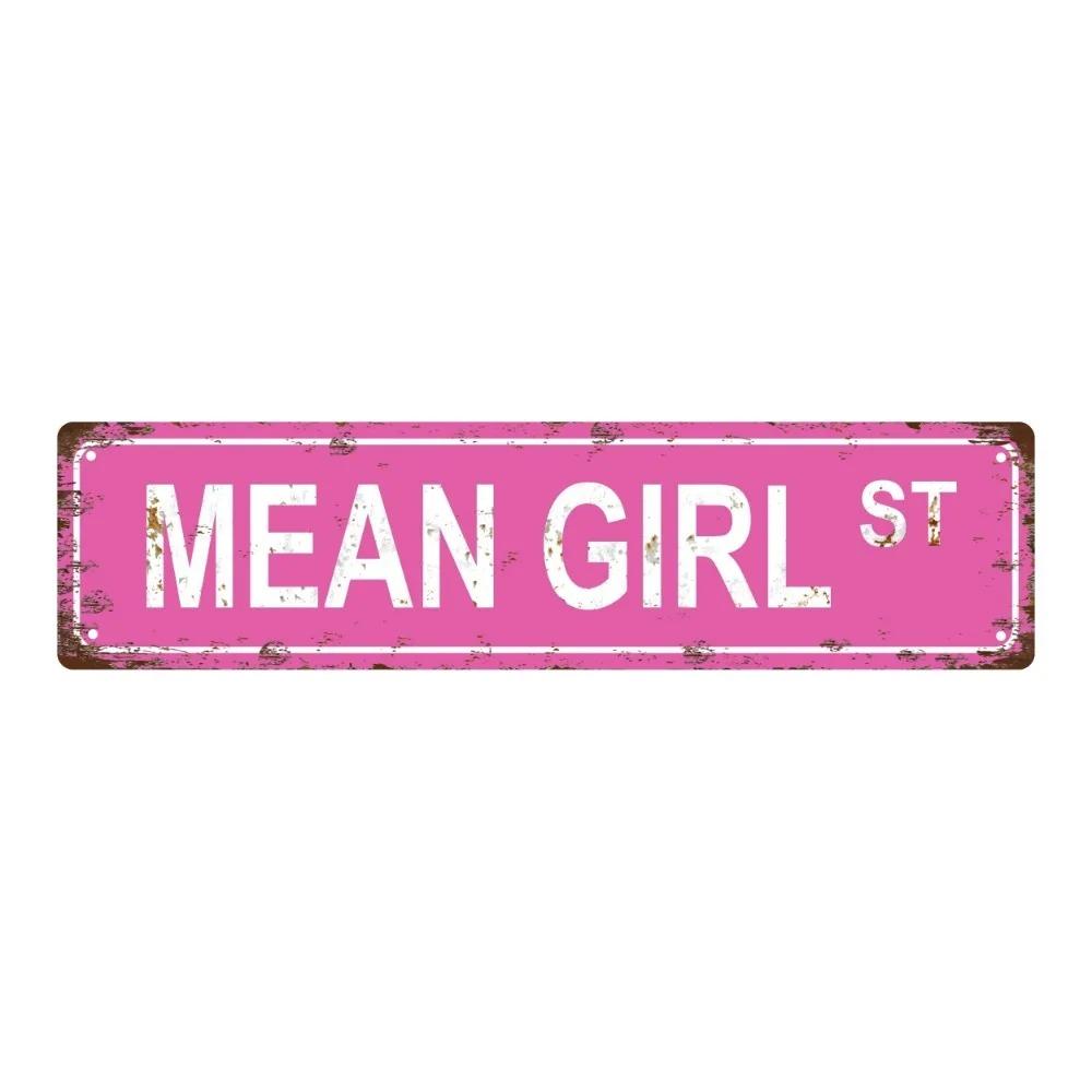 Personalized Retro Pink Street Art Metal Plaque Vintage Wall Decor Bedroom Living Room