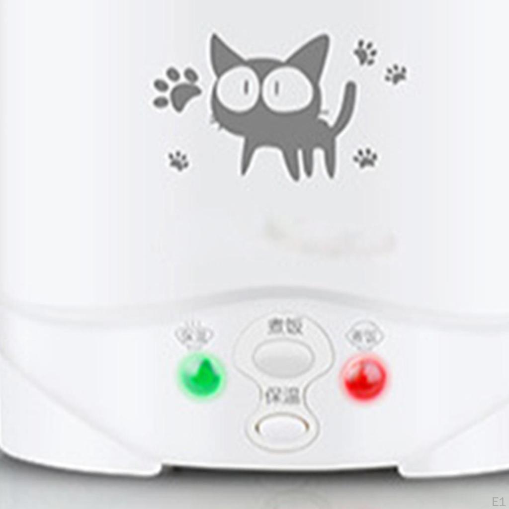 1L Elektrische Rijstkoker Voedselcontainer Stoomkoker Draagbare Multifunctionele Soeppan Pap Maaltijd