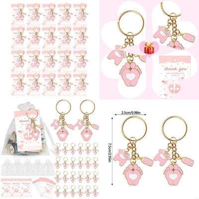 20 Sztuk Impreza Baby Shower Upominki na Imprezę Breloki z Ubrankami na Stópki i Butelki Akcesoria z Zawieszkami Imprezy Pamiątki Dekoracje X3UC