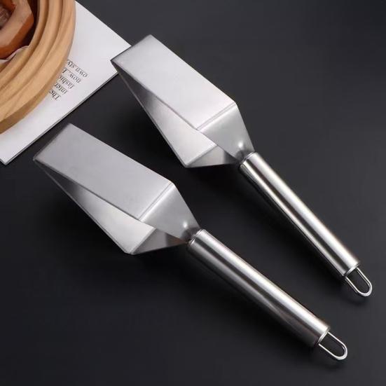 Stainless Steel Watermelon Cutter with Wooden Handle Ergonomic Triangle Fruit Slicer for Watermelon Cantaloupe Melon Apples Easy Clean Kitchen Tool