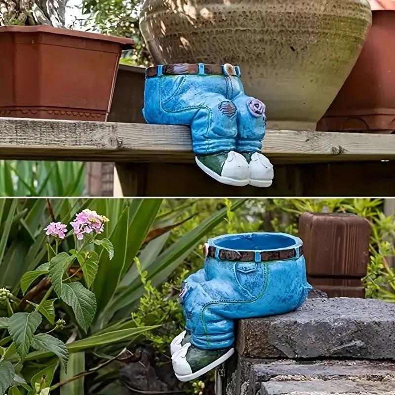 Garden Art Jeans Garden Decoration Ornament Flower Pots, Resin Crafts, Garden Design