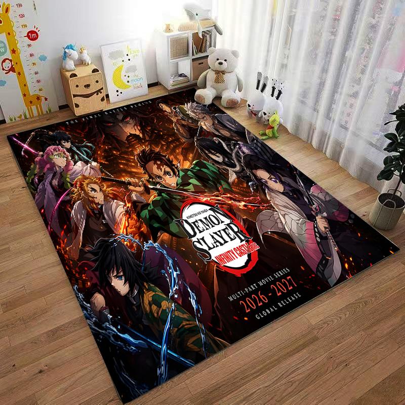 Demon Slayer Designed floor mat, suitable as a non-slip mat for the living room or bedroom sofa