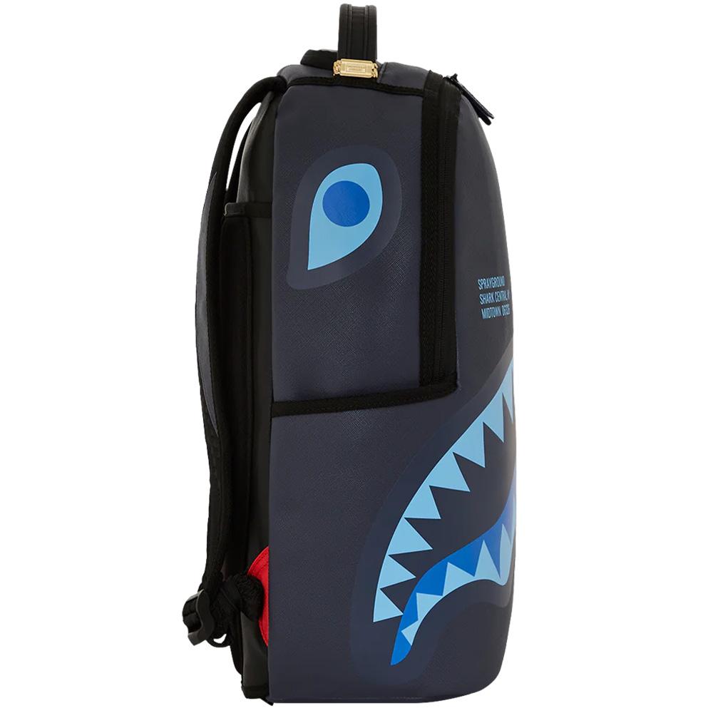 Sprayground Shark Large Logo Streetwear Casual American PVC Backpack Unisex Backpack Black W1135732