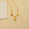 European & American Design Dopamine Color Rope Necklace with Ocean Series Pendant