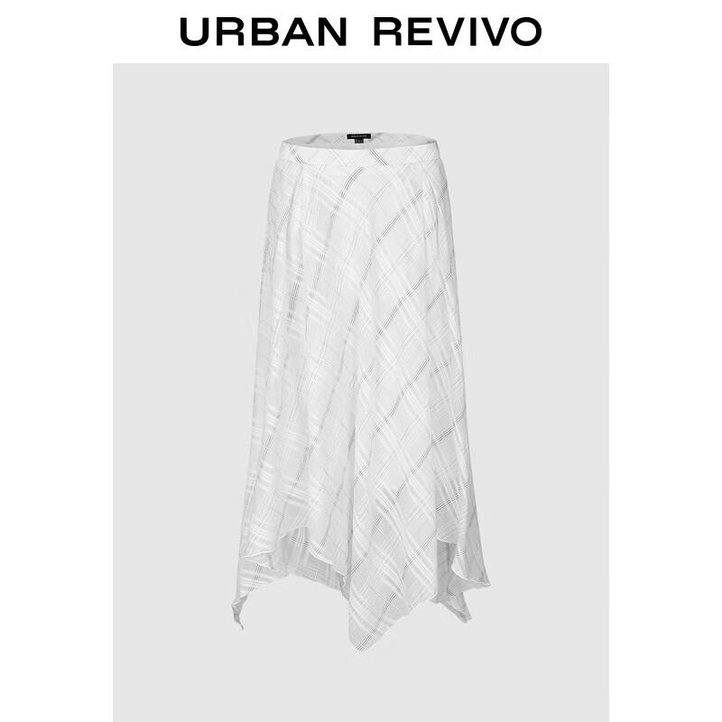 UR 2025 Autumn Women s Retro Plaid Irregular A-Line Skirt S (XS-S)