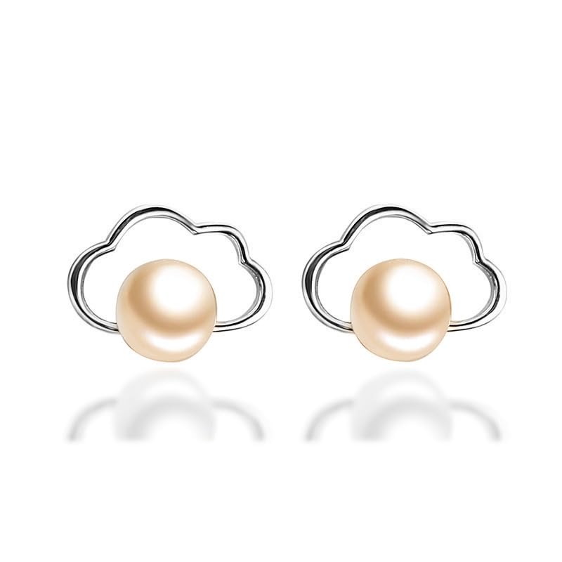 

freshwater pearl earrings ladies pearl cloud type one grain Small size 5mm silver 925 Compatible with metal allergies gold earrings everyday use