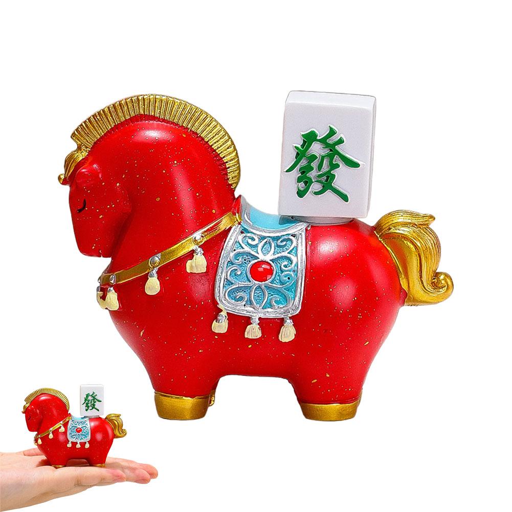 

2026 Horse Statue New Year Feng Shui Tabletop Ornament Resin Rotatable Cartoon Ornament Mascots Chinese Spring Festival Decor