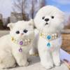 1pc Luxury Double Layer Pearl Pet Necklace with Diamond Pendant Wedding Costume Dog Cat Crystal Jewelry Accessories Pet Supplies
