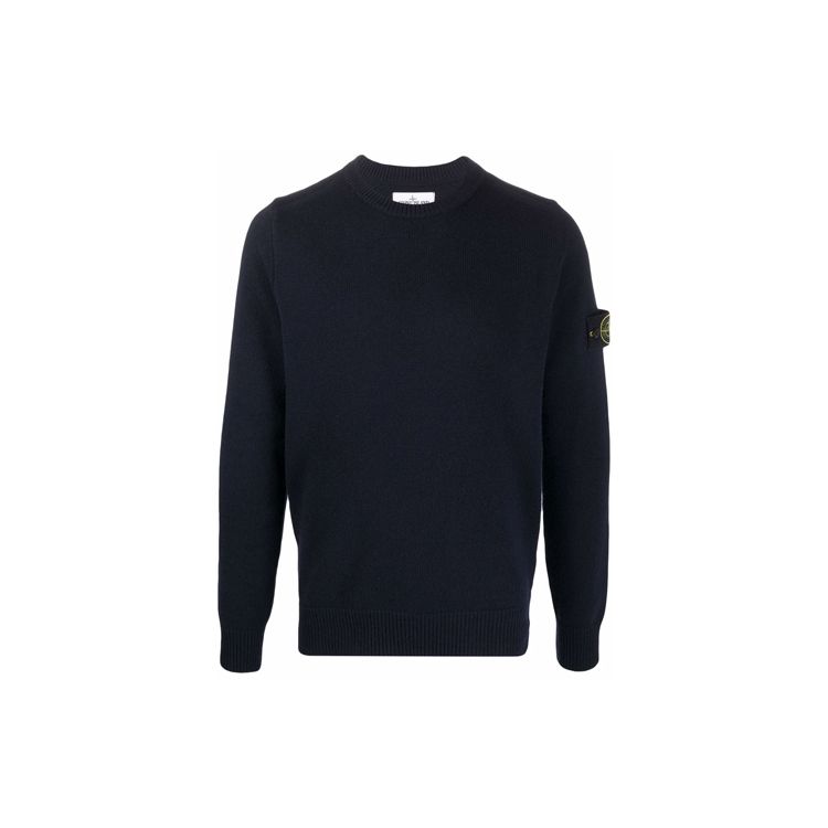 

Stone Island Logo Badge Solid Color Crew Neck Wool Sweater Men sweater Navy-Blue 7515535A3-V0020 XL