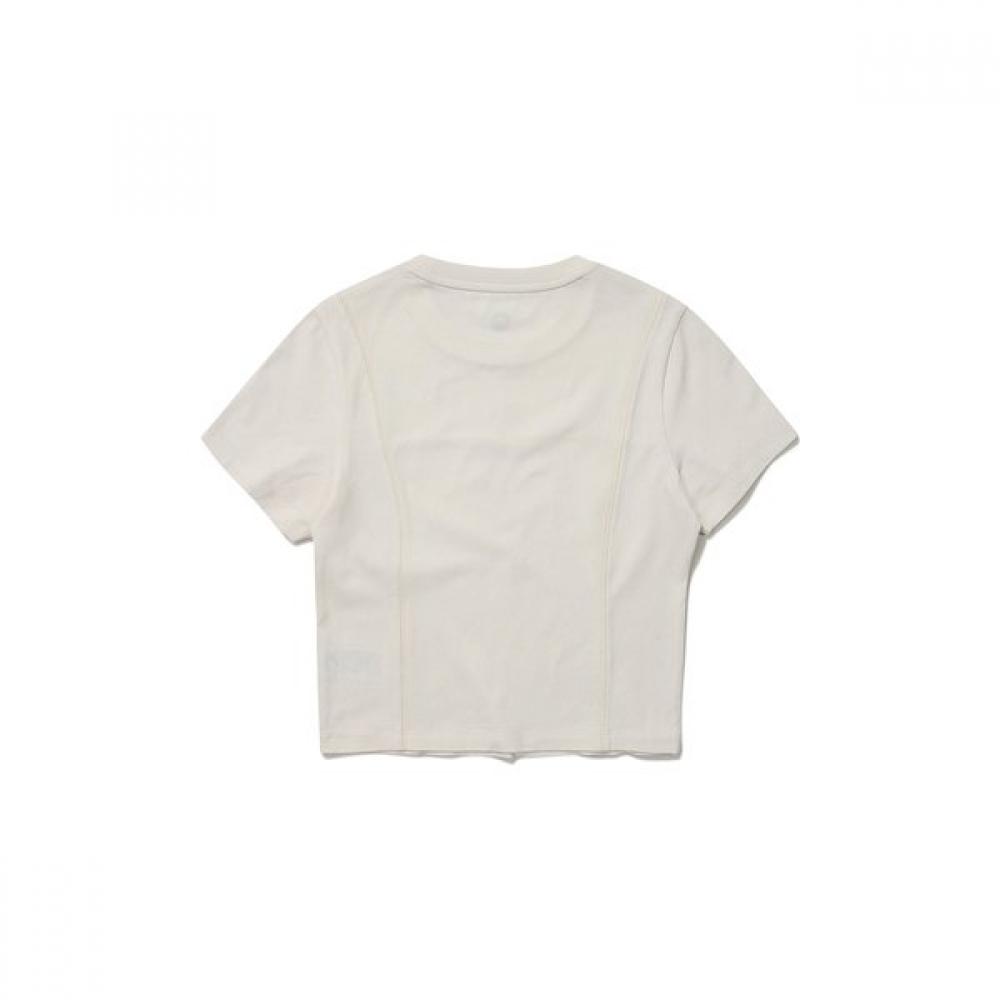 Women Line Color Block ShorT Sleeve T shirT  Ivory 