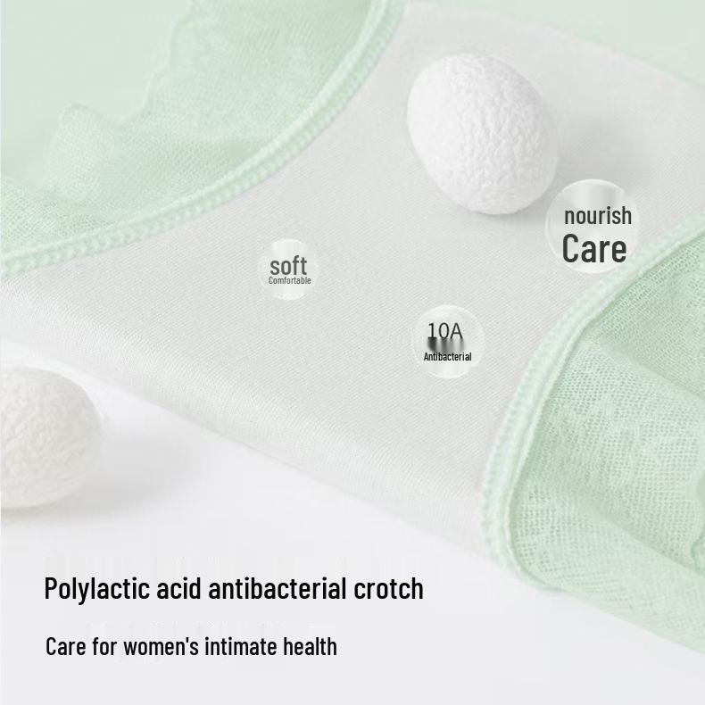 Hidden Valley Camellia: Ultra-thin Ice Silk Panties, Plus Size Breathable Mid-Waist Lace Boxers