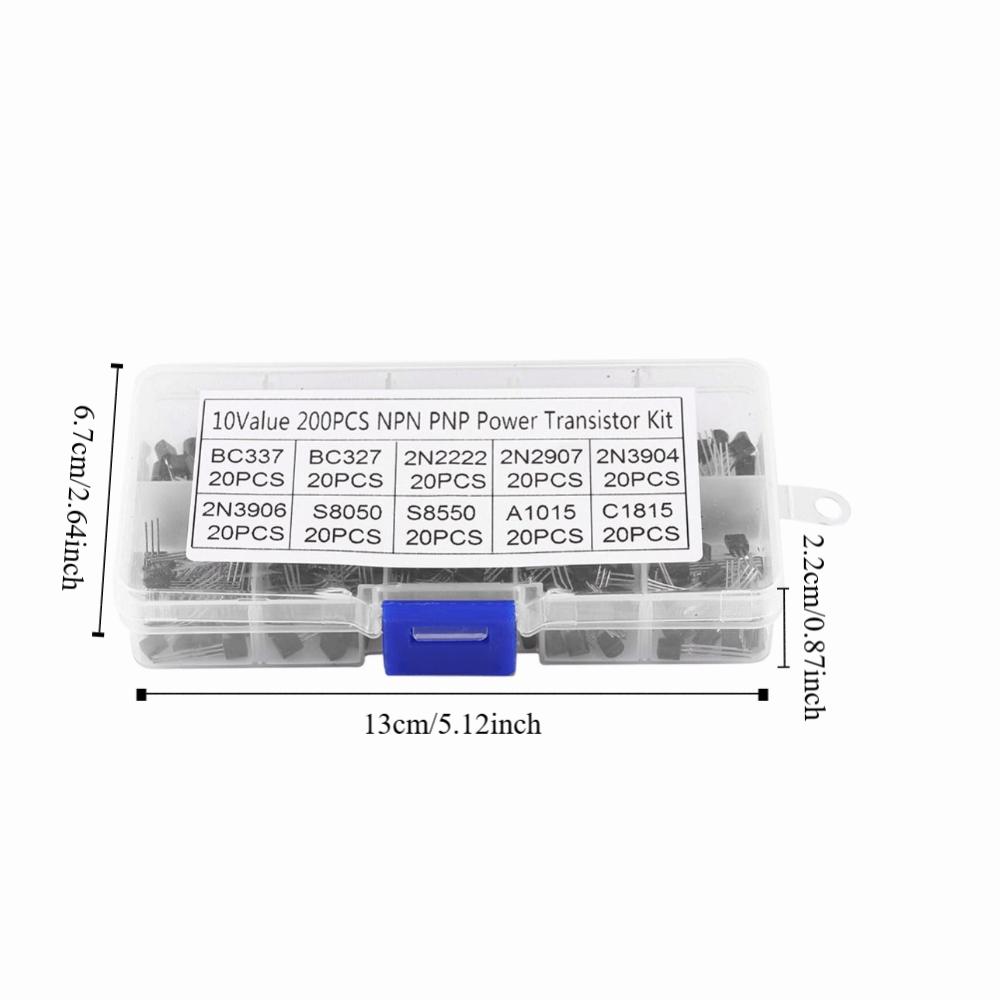 200PCS Silicon Material Transistors Assortment Kit Power Transistors Assortment  Professional