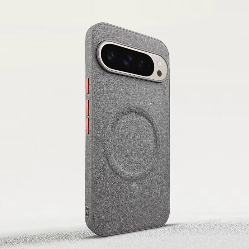 Google Pixel 10 Pro PU Leather Magnetic Case with Independent Buttons