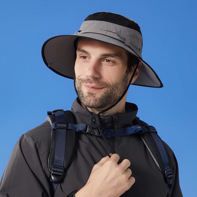 Chapéu de sol ao ar livre de secagem rápida à prova d'água Chapéu de montanhismo anti-ultravioleta masculino Chapéu de pescador com protetor solar feminino