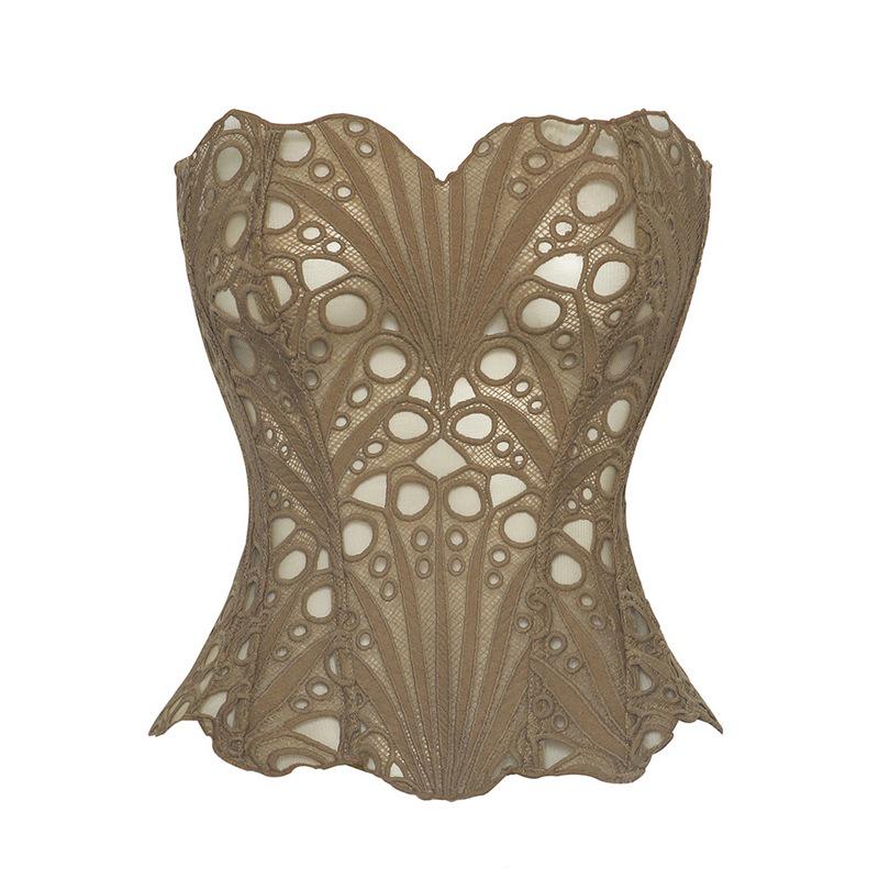 Flower Fairy Bestseller: Irregular Lace Mesh Double Layer Fishbone Court Corset